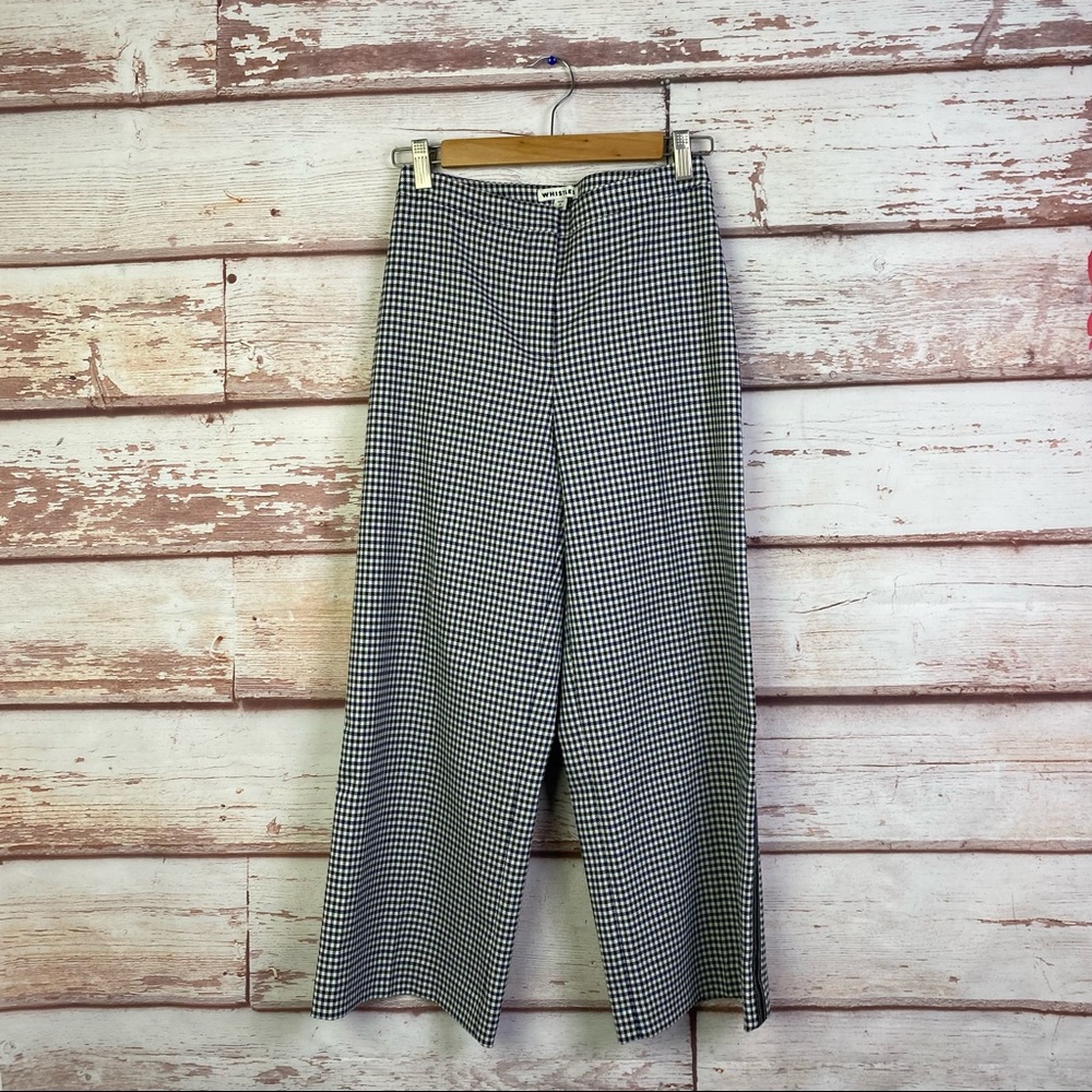 WHISTLES Wide leg Check Trousers